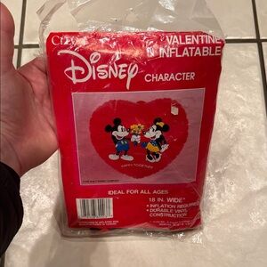Vtg Disney Red Inflatable with Mickey and Minnie Valentine